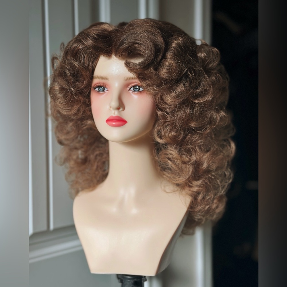80s Brunette HardFront Wig